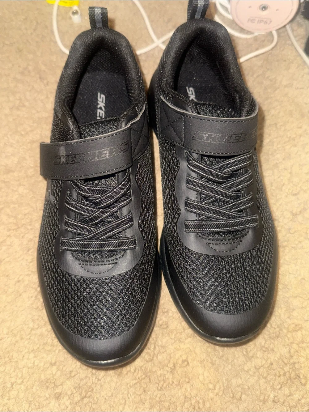 Skechers kids Black Athletic Comfort Strap sneakers plus a second pair free